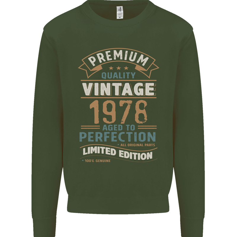 Premium Vintage 45th Birthday 1978 Mens Sweatshirt Jumper Forest Green
