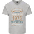 Premium Vintage 45th Birthday 1978 Mens V-Neck Cotton T-Shirt Sports Grey