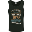 Premium Vintage 45th Birthday 1978 Mens Vest Tank Top Black