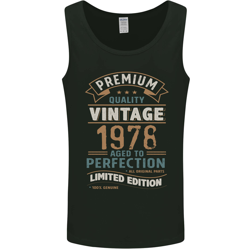Premium Vintage 45th Birthday 1978 Mens Vest Tank Top Black