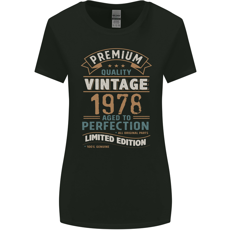 Premium Vintage 45th Birthday 1978 Womens Wider Cut T-Shirt Black