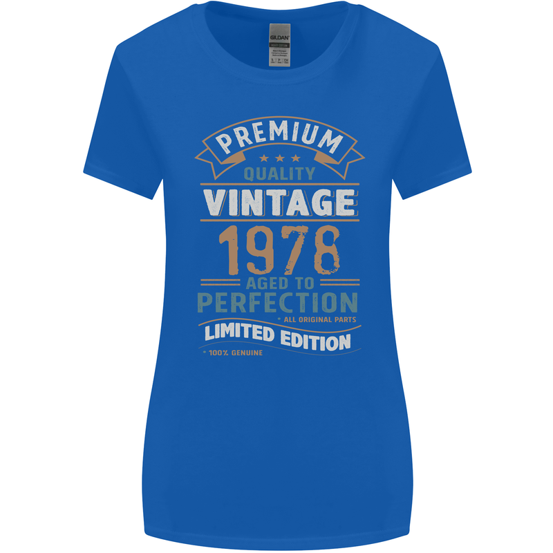 Premium Vintage 45th Birthday 1978 Womens Wider Cut T-Shirt Royal Blue