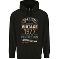 Premium Vintage 46th Birthday 1977 Mens 80% Cotton Hoodie Black