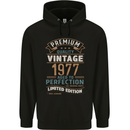 Premium Vintage 46th Birthday 1977 Mens 80% Cotton Hoodie Black