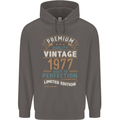 Premium Vintage 46th Birthday 1977 Mens 80% Cotton Hoodie Charcoal