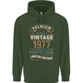 Premium Vintage 46th Birthday 1977 Mens 80% Cotton Hoodie Forest Green