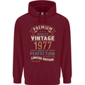 Premium Vintage 46th Birthday 1977 Mens 80% Cotton Hoodie Maroon