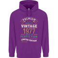 Premium Vintage 46th Birthday 1977 Mens 80% Cotton Hoodie Purple