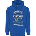 Premium Vintage 46th Birthday 1977 Mens 80% Cotton Hoodie Royal Blue