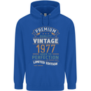 Premium Vintage 46th Birthday 1977 Mens 80% Cotton Hoodie Royal Blue