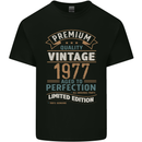 Premium Vintage 46th Birthday 1977 Mens Cotton T-Shirt Tee Top Black