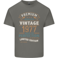 Premium Vintage 46th Birthday 1977 Mens Cotton T-Shirt Tee Top Charcoal