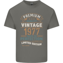 Premium Vintage 46th Birthday 1977 Mens Cotton T-Shirt Tee Top Charcoal