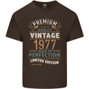 Premium Vintage 46th Birthday 1977 Mens Cotton T-Shirt Tee Top Dark Chocolate