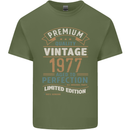 Premium Vintage 46th Birthday 1977 Mens Cotton T-Shirt Tee Top Military Green