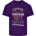 Premium Vintage 46th Birthday 1977 Mens Cotton T-Shirt Tee Top Purple