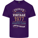 Premium Vintage 46th Birthday 1977 Mens Cotton T-Shirt Tee Top Purple
