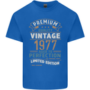 Premium Vintage 46th Birthday 1977 Mens Cotton T-Shirt Tee Top Royal Blue