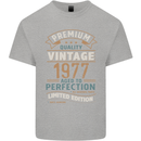 Premium Vintage 46th Birthday 1977 Mens Cotton T-Shirt Tee Top Sports Grey