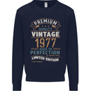 Premium Vintage 46th Birthday 1977 Mens Sweatshirt Jumper Navy Blue
