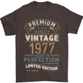 Premium Vintage 46th Birthday 1977 Mens T-Shirt 100% Cotton Dark Chocolate
