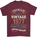 Premium Vintage 46th Birthday 1977 Mens T-Shirt 100% Cotton Maroon