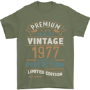 Premium Vintage 46th Birthday 1977 Mens T-Shirt 100% Cotton Military Green