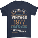 Premium Vintage 46th Birthday 1977 Mens T-Shirt 100% Cotton Navy Blue
