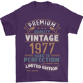 Premium Vintage 46th Birthday 1977 Mens T-Shirt 100% Cotton Purple