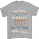 Premium Vintage 46th Birthday 1977 Mens T-Shirt 100% Cotton Sports Grey