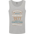 Premium Vintage 46th Birthday 1977 Mens Vest Tank Top Sports Grey