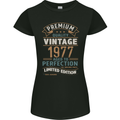 Premium Vintage 46th Birthday 1977 Womens Petite Cut T-Shirt Black
