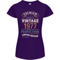 Premium Vintage 46th Birthday 1977 Womens Petite Cut T-Shirt Purple