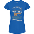 Premium Vintage 46th Birthday 1977 Womens Petite Cut T-Shirt Royal Blue