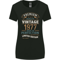 Premium Vintage 46th Birthday 1977 Womens Wider Cut T-Shirt Black
