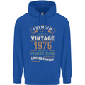 Premium Vintage 47th Birthday 1976 Mens 80% Cotton Hoodie Royal Blue