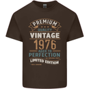 Premium Vintage 47th Birthday 1976 Mens Cotton T-Shirt Tee Top Dark Chocolate