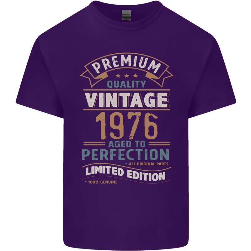 Premium Vintage 47th Birthday 1976 Mens Cotton T-Shirt Tee Top Purple
