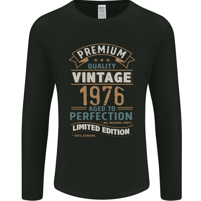 Premium Vintage 47th Birthday 1976 Mens Long Sleeve T-Shirt Black