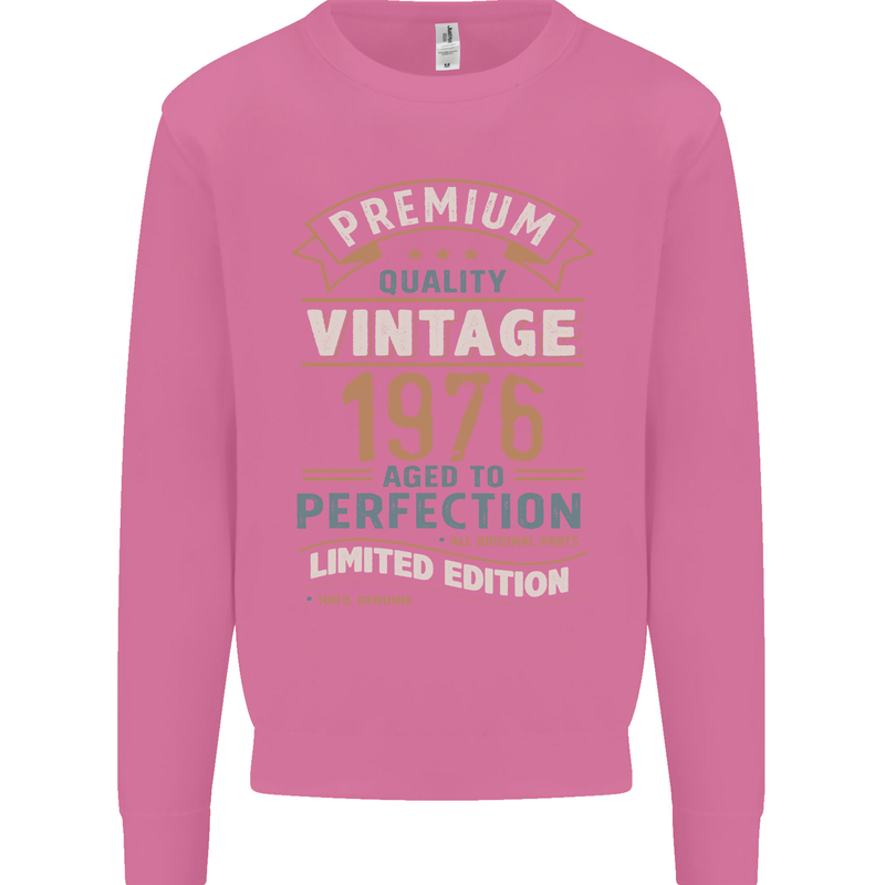 Premium Vintage 47th Birthday 1976 Mens Sweatshirt Jumper Azalea