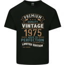 Premium Vintage 48th Birthday 1975 Mens Cotton T-Shirt Tee Top Black