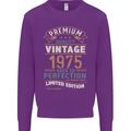 Premium Vintage 48th Birthday 1975 Mens Sweatshirt Jumper Purple