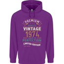 Premium Vintage 49th Birthday 1974 Mens 80% Cotton Hoodie Purple