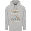 Premium Vintage 49th Birthday 1974 Mens 80% Cotton Hoodie Sports Grey