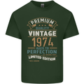 Premium Vintage 49th Birthday 1974 Mens Cotton T-Shirt Tee Top Forest Green