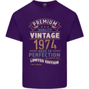 Premium Vintage 49th Birthday 1974 Mens Cotton T-Shirt Tee Top Purple