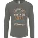 Premium Vintage 49th Birthday 1974 Mens Long Sleeve T-Shirt Charcoal