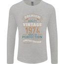 Premium Vintage 49th Birthday 1974 Mens Long Sleeve T-Shirt Sports Grey