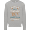 Premium Vintage 49th Birthday 1974 Mens Sweatshirt Jumper Sports Grey