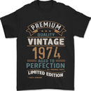 Premium Vintage 49th Birthday 1974 Mens T-Shirt 100% Cotton Black